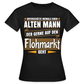 Flohmarkt Händler Trödelmarkt - Frauen T-Shirt - Schwarz - Vorne - AI Model Female 172 dark (172cm)