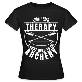 3D Bogensport Bogenschießen Langbogen - Frauen T-Shirt - Schwarz - Vorne - AI Model Female 172 dark (172cm)