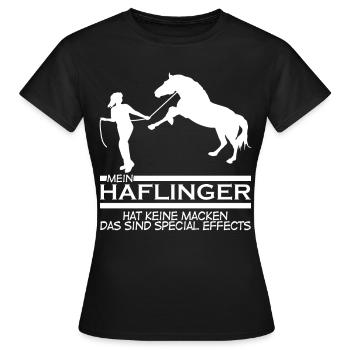 Haflinger Spruch Reiten Reiter Pferde - Frauen T-Shirt - Schwarz - Vorne - AI Model Female 172 dark (172cm)