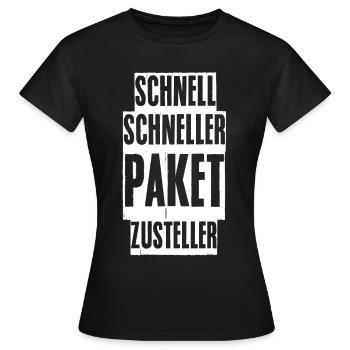 Paketbote Paket Paketzusteller - Frauen T-Shirt - Schwarz - Vorne - AI Model Female 172 dark (172cm)