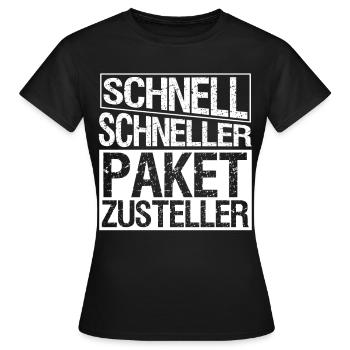 Paketbote Paket Pakete Paketzusteller - Frauen T-Shirt - Schwarz - Vorne - AI Model Female 172 dark (172cm)