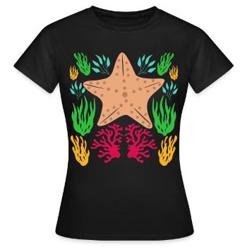 Étoile de mer dans la mer - T-shirt Femme - noir - Devant - AI Model Female 172 dark (172cm)