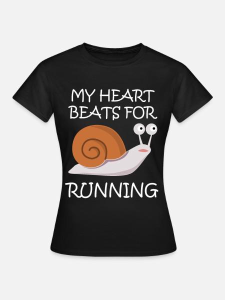 Laufen Sprinten Schnecke Laufsport - Frauen T-Shirt - Schwarz