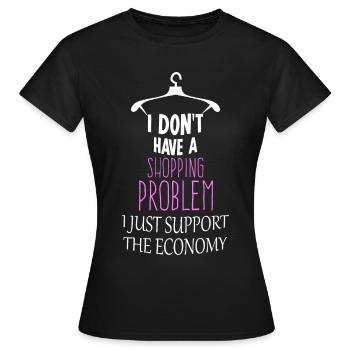 Shopping Dress Saying Shopping - Women's T-Shirt - black - Front - AI Model Female 172 dark (172cm)
