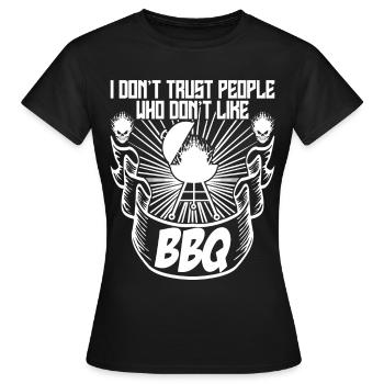 Grillades Bouilloire Grill Barbecue - T-shirt Femme - noir - Devant - AI Model Female 172 dark (172cm)