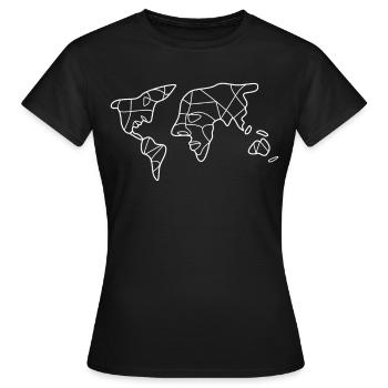Carte du monde Cartes du monde Visages - T-shirt Femme - noir - Devant - AI Model Female 172 dark (172cm)