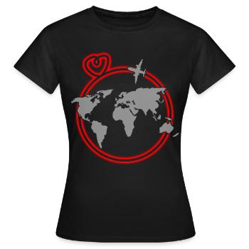 Carte du monde World Tour Cartes du monde - T-shirt Femme - noir - Devant - AI Model Female 172 dark (172cm)