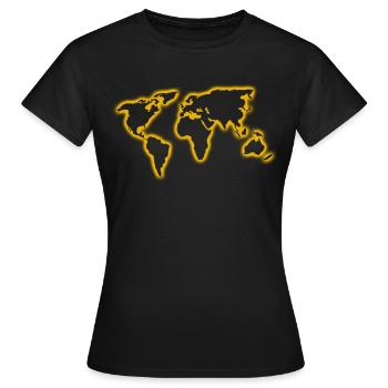 Cartes du monde Shining Earth Carte du monde - T-shirt Femme - noir - Devant - AI Model Female 172 dark (172cm)