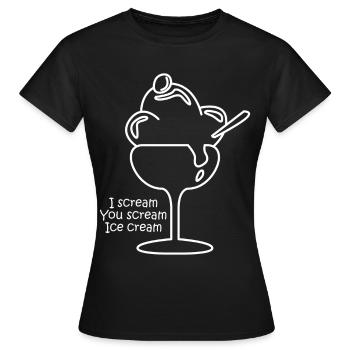 Eis Eiscreme Eisbecher - Frauen T-Shirt - Schwarz - Vorne - AI Model Female 172 dark (172cm)