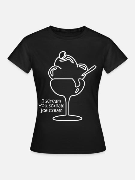 Eis Eiscreme Eisbecher - Frauen T-Shirt - Schwarz