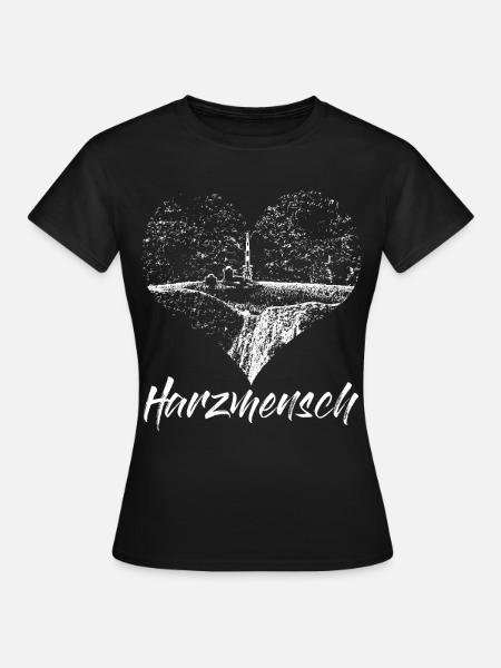 Harz Wandern Harzer Herz Brocken - Frauen T-Shirt - Schwarz