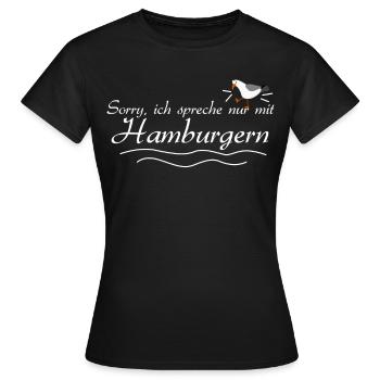 Hamburger Möwe Hamburg - Frauen T-Shirt - Schwarz - Vorne - AI Model Female 172 dark (172cm)