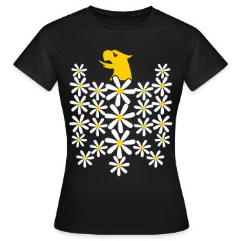 Gänseblümchen Bundesadler aus Blüten - Frauen T-Shirt - Schwarz - Vorne - AI Model Female 172 dark (172cm)