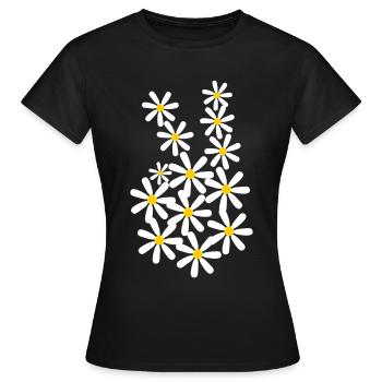 Friedenszeichen Pazifismus Frieden - Frauen T-Shirt - Schwarz - Vorne - AI Model Female 172 dark (172cm)