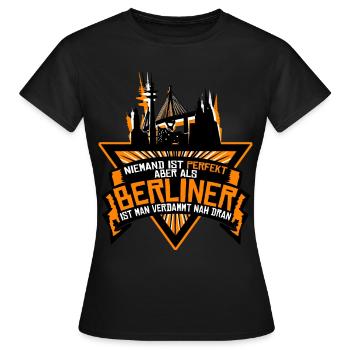 Berlin Spruch Berliner - T-shirt Femme - noir - Devant - AI Model Female 172 dark (172cm)