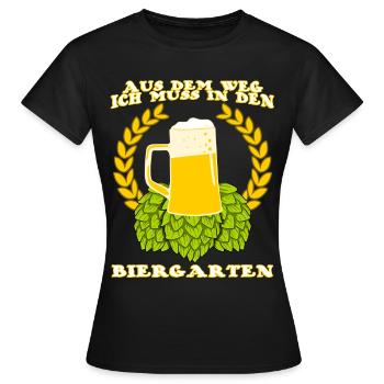 Biergarten Bier Bierkrug Bierfest - Frauen T-Shirt - Schwarz - Vorne - AI Model Female 172 dark (172cm)