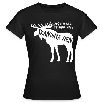 Skandinavien Elch Elche Skandinavier - Frauen T-Shirt - Schwarz - Vorne - AI Model Female 172 dark (172cm)