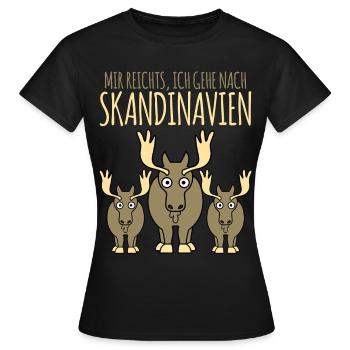 Skandinavien Elche Skandinavier - Frauen T-Shirt - Schwarz - Vorne - AI Model Female 172 dark (172cm)