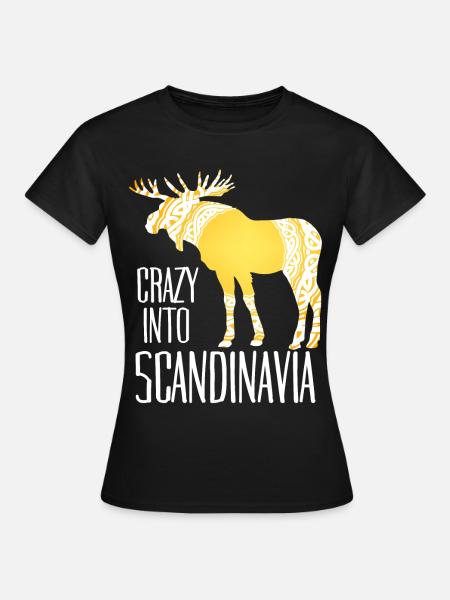 Skandinavien Wikinger Elch - Frauen T-Shirt - Schwarz