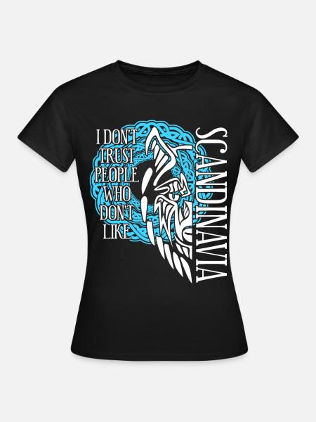 Skandinavien Wikinger Wolf - Frauen T-Shirt - Schwarz