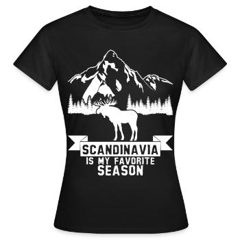 Skandinavien Elch Wandern - Frauen T-Shirt - Schwarz - Vorne - AI Model Female 172 dark (172cm)