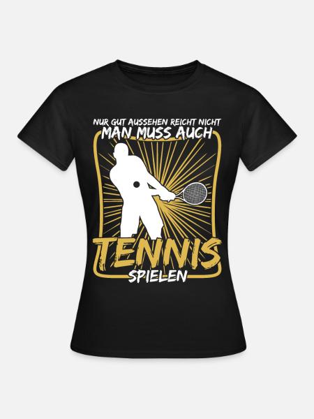 Tennis Tennisspieler Tennisspiel - Frauen T-Shirt - Schwarz