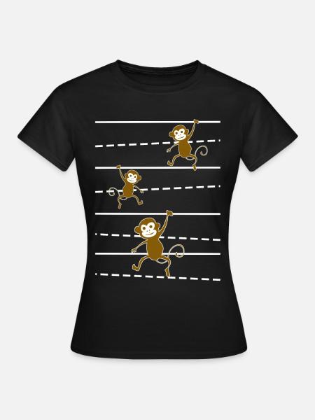 Singe drôle de singe - T-shirt Femme - noir