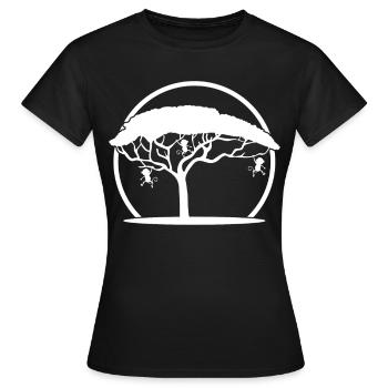 Singe dans l’arbre Singe - T-shirt Femme - noir - Devant - AI Model Female 172 dark (172cm)