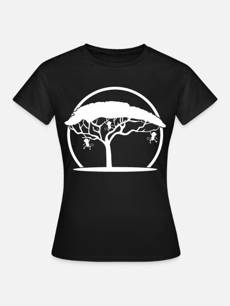 Singe dans l’arbre Singe - T-shirt Femme - noir