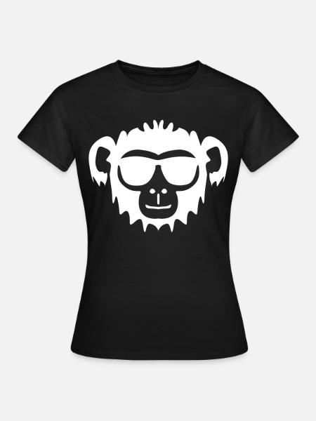 Affe mit Sonnenbrille Affen - Frauen T-Shirt - Schwarz