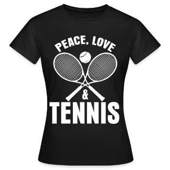 Balles de tennis Balles de tennis Raquettes de tennis - T-shirt Femme - noir - Devant - AI Model Female 172 dark (172cm)