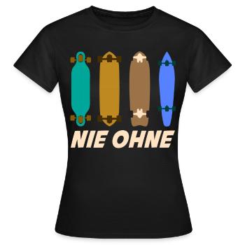 Longboard Longboarding Longboarder - Frauen T-Shirt - Schwarz - Vorne - AI Model Female 172 dark (172cm)