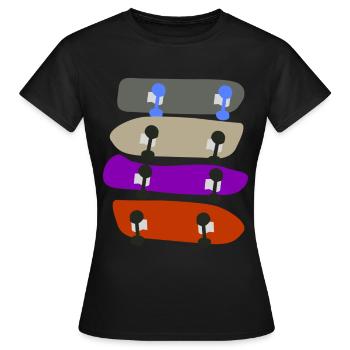 Longboard Skateboard Longboarder - Frauen T-Shirt - Schwarz - Vorne - AI Model Female 172 dark (172cm)