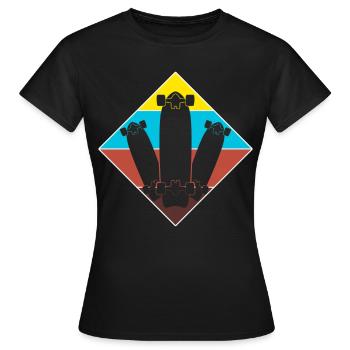 Longboard Longboarder Longboarding - Frauen T-Shirt - Schwarz - Vorne - AI Model Female 172 dark (172cm)