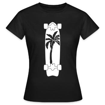Longboard mit Palme Longboarder - Frauen T-Shirt - Schwarz - Vorne - AI Model Female 172 dark (172cm)