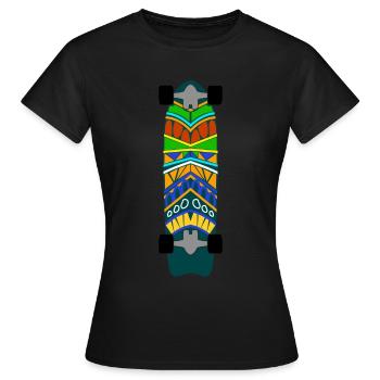Longboarder Longboarding Longboard - Frauen T-Shirt - Schwarz - Vorne - AI Model Female 172 dark (172cm)