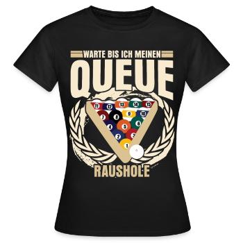 Poolbillard Snooker Billard Queue - Frauen T-Shirt - Schwarz - Vorne - AI Model Female 172 dark (172cm)