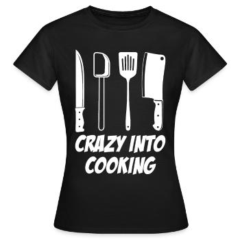 Couteau de chef cuisinier Chef de cuisine - T-shirt Femme - noir - Devant - AI Model Female 172 dark (172cm)