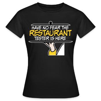 Restaurant Restauranttester Essen - Frauen T-Shirt - Schwarz - Vorne - AI Model Female 172 dark (172cm)