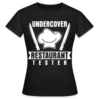 Restauranttester Restaurant Essen - Frauen T-Shirt - Schwarz - Vorne - AI Model Female 172 dark (172cm)