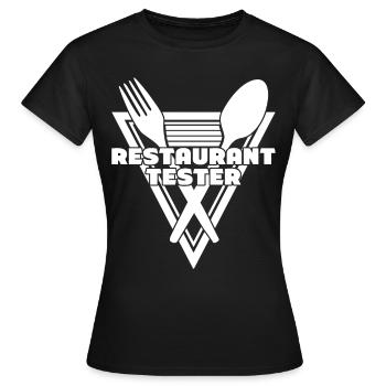 Restauranttester Restaurant Kochmesser - Frauen T-Shirt - Schwarz - Vorne - AI Model Female 172 dark (172cm)