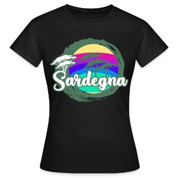 Sardaigne Retro Sardegna Sardaigne - T-shirt Femme - noir - Devant - AI Model Female 172 dark (172cm)