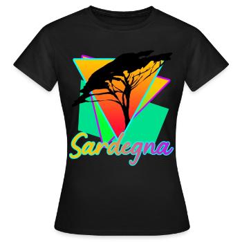 Sardaigne Sardegna Retro Sardaigne - T-shirt Femme - noir - Devant - AI Model Female 172 dark (172cm)