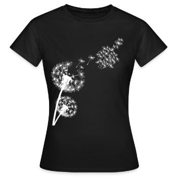 Middle finger dandelion insult - Women's T-Shirt - black - Front - AI Model Female 172 dark (172cm)