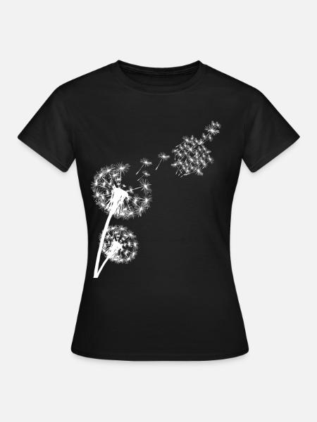 Middle finger dandelion insult - Women's T-Shirt - black