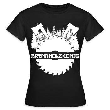 Brennholz Feuerholz Kamin Ofen Feuer - Frauen T-Shirt - Schwarz - Vorne - AI Model Female 172 dark (172cm)