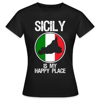 Sicile Italie Drapeau Sicile - T-shirt Femme - noir - Devant - AI Model Female 172 dark (172cm)