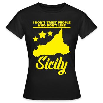 Sicile - T-shirt Femme - noir - Devant - AI Model Female 172 dark (172cm)