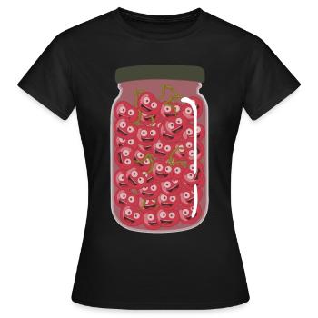 Cerises dans un bocal Cerise - T-shirt Femme - noir - Devant - AI Model Female 172 dark (172cm)