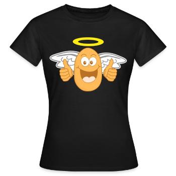 Pommes de terre Angel Pommes de terre - T-shirt Femme - noir - Devant - AI Model Female 172 dark (172cm)